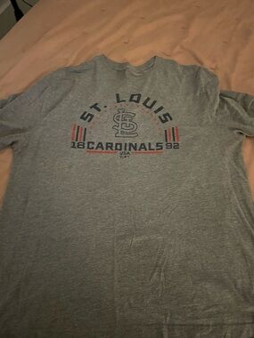 Fanatics St. Louis Cardinals Gray Graphic Tee with Red & Navy Accents